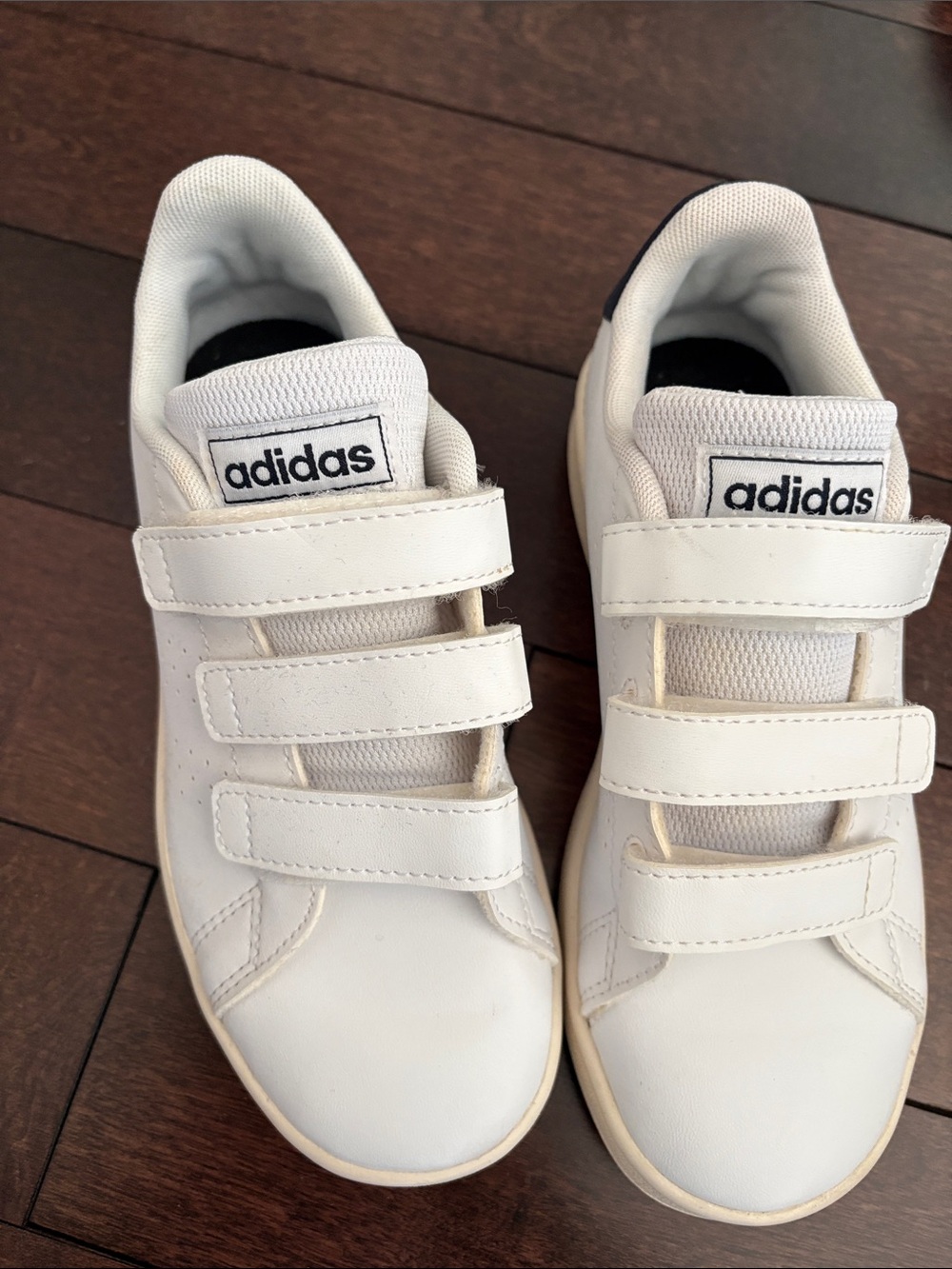 adidas Kids White Velcro Strap Sneakers